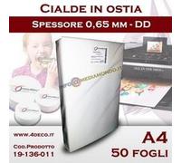 DD - A4 - CIALDA SPESSA PER TORTE / OSTIE EDIBILI - 50 Fogli - FORMATO A4 NEW