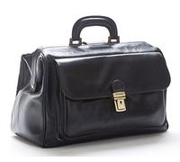 DD Firenze D&D - Borse Medico in vera pelle English Man - Made in Italy (Nero)
