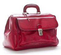 DD Firenze D&D - Borse Medico in vera pelle English Man - Made in Italy (Rosso)