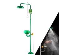 Ddasam Unità di lavaggio occhi di emergenza, Lavaocchi per Doccia Emergenza con Pedale, per uso in fabbrica, ufficio, laboratorio e industriale,Materiale antigelo e copertura antipolvere