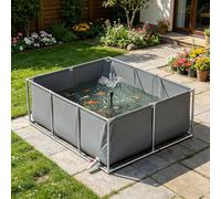 Ddasam Vasca Acquacoltura Grande con Supporto - Laghetto in PVC per Pesci, Gamberi e Avannotti, Portatile per Allevamento e Osservazione | Struttura Zincata Antistrappo（2×1.5×0.8m）