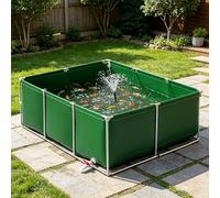 Ddasam Vasca Acquacoltura Grande con Supporto - Laghetto in PVC per Pesci, Gamberi e Avannotti, Portatile per Allevamento e Osservazione | Struttura Zincata Antistrappo（2.5×1×0.8m）