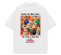 ddAWESDXZ Xanax Anxiety Has Many Faces T-Shirt Vintage AD Retro Custom Graphic Tee White S