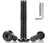 ddckj 10 viti a testa piatta M8 x 60 mm, viti a testa bombata filettatura completa in acciaio inox, colore nero, per costruzione di mobili e fai da te, con cacciavite a punta Torx, 10 pezzi