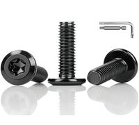 ddckj 15 viti a testa piatta M8 x 25 mm, viti a testa bombata filettatura completa in acciaio inox, colore nero, per costruzione di mobili e fai da te, con cacciavite a punta Torx, 15 pezzi