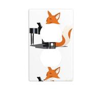 DDCXZPP Fox Playing The Piano_107366009 - Pannello decorativo per presa elettrica con doppia presa, resistente al calore, 11,4 x 7 cm
