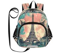 DDDIYEU Acquerello Vecchia Torre Zaino per Bambini Divertente con Orecchie,Mini Borsa a Spalla Carina,Zainetto per Bambini