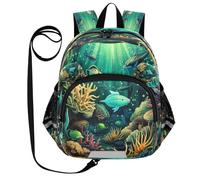 DDDIYEU Arte Degli Animali Dell'oceano Zaino per Bambini Divertente con Orecchie,Mini Borsa a Spalla Carina,Zainetto per Bambini