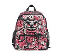 DDDIYEU Artwork Surreale Serpente Nero Zaino per Asilo Nido Prescolare Bambini Studente Bookbag Zainetti per 2-7 Anni Capretto Viaggio Ragazze Ragazzi
