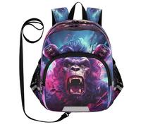 DDDIYEU Bella Opera D'arte Ad Acquerello Di Scimpanzé Zaino per Bambini Divertente con Orecchie,Mini Borsa a Spalla Carina,Zainetto per Bambini
