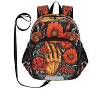 DDDIYEU Bella Opera D'arte Rossa Di Marigold Handswatercolor Zaino per Bambini Divertente con Orecchie,Mini Borsa a Spalla Carina,Zainetto per Bambini