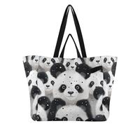 DDDIYEU Carino Soffice Panda Borsa da Spiaggia Impermeabile,Borsa da Viaggio Donna,Borsa per Spesa Ragazze