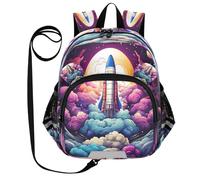 DDDIYEU Cartone Animato Viola Razzo Zaino per Bambini Divertente con Orecchie,Mini Borsa a Spalla Carina,Zainetto per Bambini