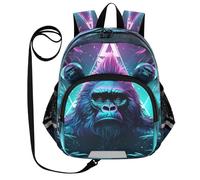 DDDIYEU Cool Gorilla Blu Zaino per Bambini Divertente con Orecchie,Mini Borsa a Spalla Carina,Zainetto per Bambini