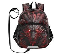 DDDIYEU Drago Rosso Freddo Zaino per Bambini Divertente con Orecchie,Mini Borsa a Spalla Carina,Zainetto per Bambini