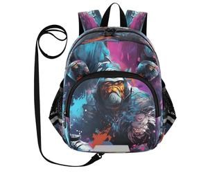 DDDIYEU Fantastica Opera D'arte Gorilla Zaino per Bambini Divertente con Orecchie,Mini Borsa a Spalla Carina,Zainetto per Bambini