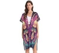 DDDIYEU Fuoco del Cranio Freddo Copricostume da Spiaggia da Donna,Vestito Estivo Lungo e Leggero per Costumi da Bagno