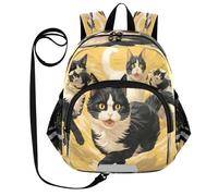 DDDIYEU Gattino Giallo Arrabbiato Zaino per Bambini Divertente con Orecchie,Mini Borsa a Spalla Carina,Zainetto per Bambini
