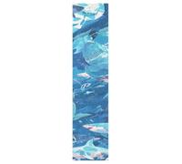 DDDIYEU Gli Squali Blu Raffreddano L'oceano Fluido Griptape per Skateboard Grip Tape Autoadesivo Antiscivolo per Longboard Adesivi Grip 9x33in,44x10in(1pcs)
