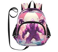 DDDIYEU Gorilla Art Rosa Astratto Zaino per Bambini Divertente con Orecchie,Mini Borsa a Spalla Carina,Zainetto per Bambini