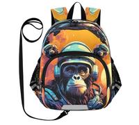 DDDIYEU Gorilla Carino Astronauta Zaino per Bambini Divertente con Orecchie,Mini Borsa a Spalla Carina,Zainetto per Bambini