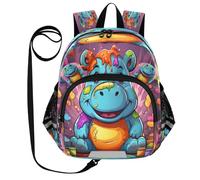 DDDIYEU Ippopotamo Simpatico Cartone Animato Zaino per Bambini Divertente con Orecchie,Mini Borsa a Spalla Carina,Zainetto per Bambini