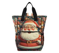 DDDIYEU Jolly Santa Classico Natale Borsa per Pannolini Zaino Grande Capacità Borsa Mamma per Viaggia All'aperto