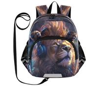 DDDIYEU Leone Universale Cosmo Art Zaino per Bambini Divertente con Orecchie,Mini Borsa a Spalla Carina,Zainetto per Bambini