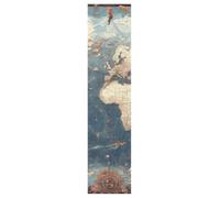 DDDIYEU Mappa Del Mondo Antico Artistico Griptape per Skateboard Grip Tape Autoadesivo Antiscivolo per Longboard Adesivi Grip 9x33in,44x10in(1pcs)