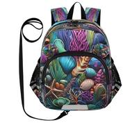 DDDIYEU Mondo Astratto Del Mare Zaino per Bambini Divertente con Orecchie,Mini Borsa a Spalla Carina,Zainetto per Bambini