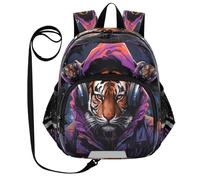 DDDIYEU Musica Fantastica Tigre Zaino per Bambini Divertente con Orecchie,Mini Borsa a Spalla Carina,Zainetto per Bambini