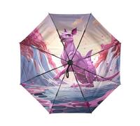 DDDIYEU Opera D'arte Acquerello Canguro Rosa Automatica Ombrello da Viaggio Antivento Compatto con Protezione Solare UPF 50+ Ideale per Ragazze