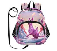 DDDIYEU Opera D'arte Acquerello Canguro Rosa Zaino per Bambini Divertente con Orecchie,Mini Borsa a Spalla Carina,Zainetto per Bambini