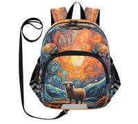 DDDIYEU Opera D'arte Della Luna Di Pecora Zaino per Bambini Divertente con Orecchie,Mini Borsa a Spalla Carina,Zainetto per Bambini
