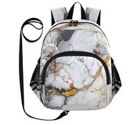 DDDIYEU Opera D'arte In Marmo Bianco Giallo Zaino per Bambini Divertente con Orecchie,Mini Borsa a Spalla Carina,Zainetto per Bambini