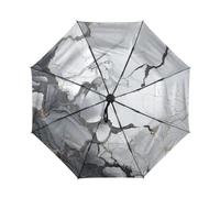 DDDIYEU Opera D'arte In Marmo Nero Bianco Automatica Ombrello da Viaggio Antivento Compatto con Protezione Solare UPF 50+ Ideale per Ragazze