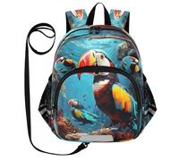 DDDIYEU Pappagalli Del Mondo Del Mare Zaino per Bambini Divertente con Orecchie,Mini Borsa a Spalla Carina,Zainetto per Bambini
