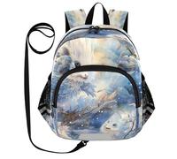 DDDIYEU Pittura Ad Acquerello Opera D'arte Zaino per Bambini Divertente con Orecchie,Mini Borsa a Spalla Carina,Zainetto per Bambini