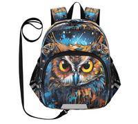 DDDIYEU Pittura Ad Acquerello Simpatico Gufo Freddo Zaino per Bambini Divertente con Orecchie,Mini Borsa a Spalla Carina,Zainetto per Bambini