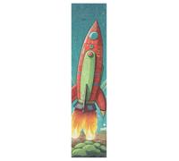 DDDIYEU Razzo Rosso Lancio Cartone Animato Griptape per Skateboard Grip Tape Autoadesivo Antiscivolo per Longboard Adesivi Grip 9x33in,44x10in(1pcs)