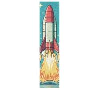 DDDIYEU Razzo Rosso Retrò Vivace Cartone Animato Griptape per Skateboard Grip Tape Autoadesivo Antiscivolo per Longboard Adesivi Grip 9x33in,44x10in(1pcs)