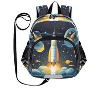 DDDIYEU Razzo Spaziale Fritto Zaino per Bambini Divertente con Orecchie,Mini Borsa a Spalla Carina,Zainetto per Bambini