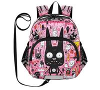 DDDIYEU Simpatico Cartone Animato Doodle Gatto Nero Zaino per Bambini Divertente con Orecchie,Mini Borsa a Spalla Carina,Zainetto per Bambini