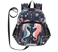 DDDIYEU Simpatico Cavalluccio Marino Floreale Zaino per Bambini Divertente con Orecchie,Mini Borsa a Spalla Carina,Zainetto per Bambini