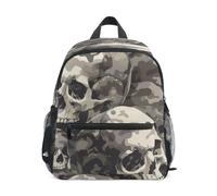 DDDIYEU Teschi Grigi Mimetici Artistici Zaino per Asilo Nido Prescolare Bambini Studente Bookbag Zainetti per 2-7 Anni Capretto Viaggio Ragazze Ragazzi