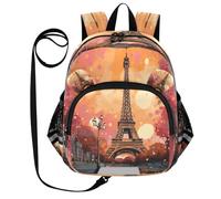 DDDIYEU Torre Autunnale Di Parigi Zaino per Bambini Divertente con Orecchie,Mini Borsa a Spalla Carina,Zainetto per Bambini