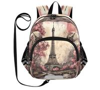 DDDIYEU Torre Di Parigi Arte Zaino per Bambini Divertente con Orecchie,Mini Borsa a Spalla Carina,Zainetto per Bambini