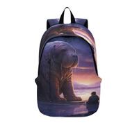 DDDIYEU Tricheco Neve Viola Cielo Zaino Leggero Del Computer Portatile Di Trekking Bambini Borsa per Viaggio