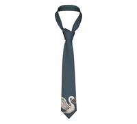 ddejhFJJ Cravatte da uomo setose con foglie tropicali hawaiane e fiori stampati per matrimoni, sposo, testimoni dello sposo, balli, regali, Cigno bianco., Taglia unica