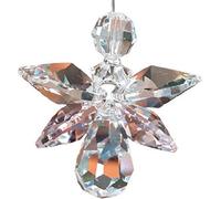 DDesign Angelo portafortuna con cristalli Swarovski colorati rosa (supporto per finestra, cristallo per finestra, decorazione finestra, angelo custode, angelo)